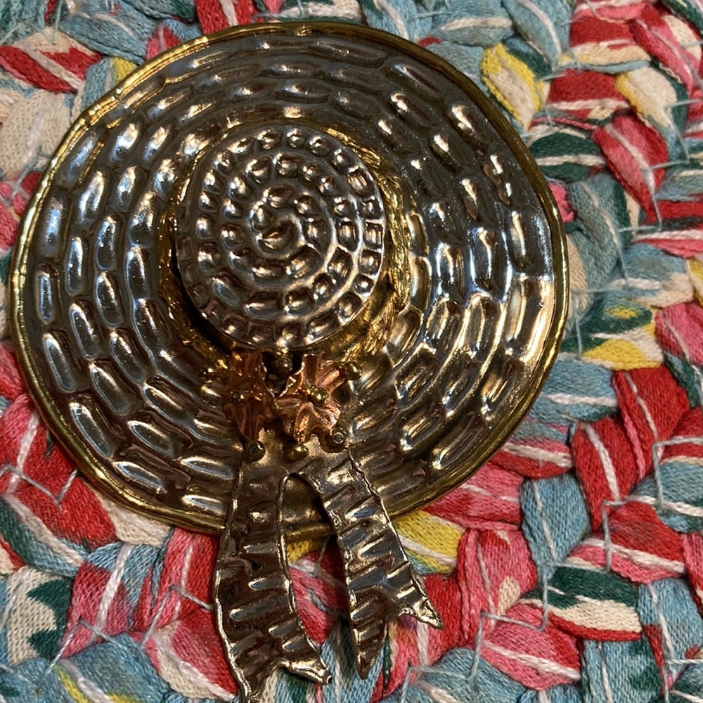 Silver tone Brooch and pendant with Floral Accent